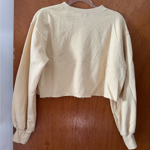 Light Yellow H&M crop hoodie. Size M - Picture 2 of 2